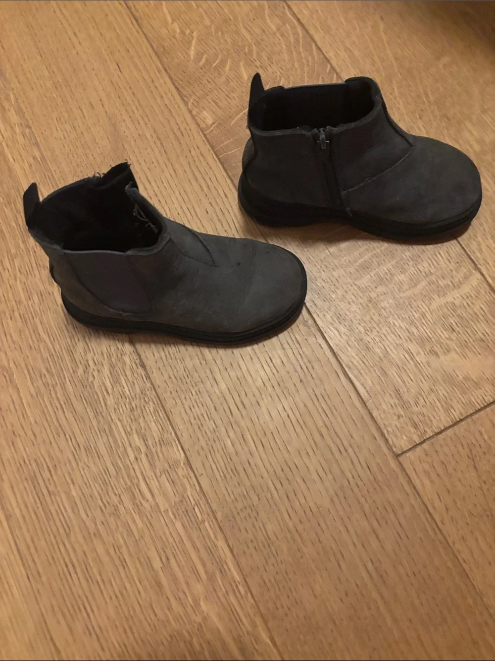 Zara Kids Gray Chelsea-Style Side-Zip Boots